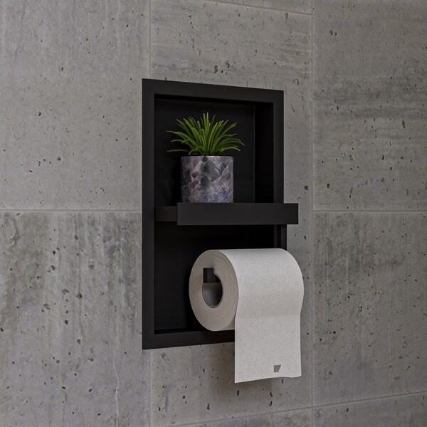 Alfi Brand Black Matte Stainless Steel Recessed Shelf / Toilet